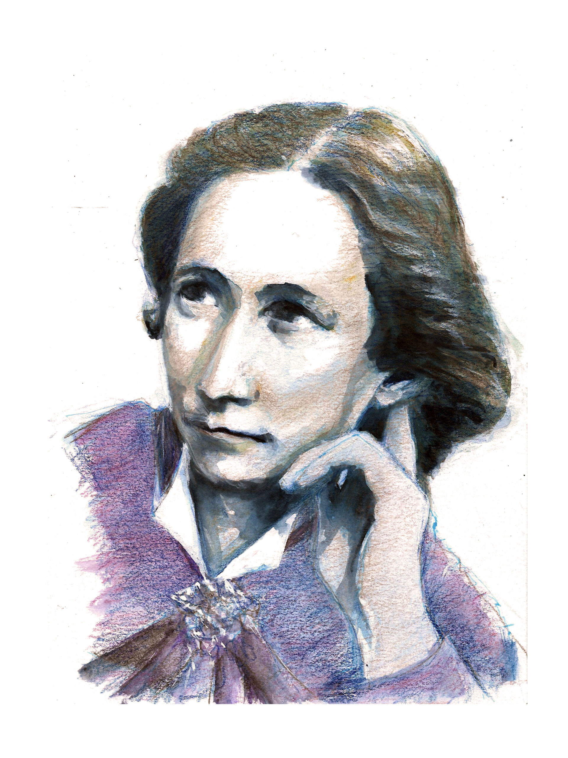 Louise Michel aux crayons de couleur pour portraits inattendus