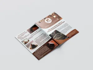 Dos brochure 4 pages sur le chocolat
